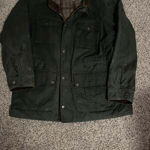Eddie Bauer Men's XL Waxed Cotton Flannel-Lined M65 Field Jacket Forest Green